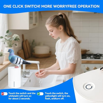 Peace Bird Foam Soap Dispenser-Pigeon and Bald Eagle Shaped Foam Hand Washer, Suitable for Kitchen and Bathroom, Automatic Liquid Soap Dispenser, Touchless Battery Powered Hand Washer (Pigeon (Gray)) - color: Pigeon (Gray)