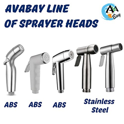 Dual Mode Stainless Steel Sprayer Head-Bidet Spray w/Brushed Chrome Finish - Cloth Diaper Shattaf - Pet Wash - style: Dual Mode SS