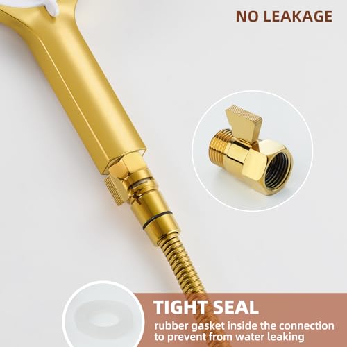Angle Simple Shower Flow Control Valve, Water Shut Off Valve, Titanium Gold | Brass Water Flow Restrictor, G 1/2 Pressure Reducer for Handheld Shower Head or Bidet Sprayer - color: Titanium Gold