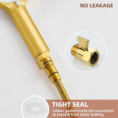 Angle Simple Shower Flow Control Valve, Water Shut Off Valve, Titanium Gold | Brass Water Flow Restrictor, G 1/2 Pressure Reducer for Handheld Shower Head or Bidet Sprayer - color: Titanium Gold