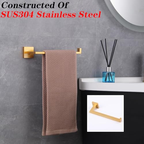 GERZWY Gold Stainless Steel Hand Towel Holder Modern Bathroom Towel Ring Wall Mounted IG1806-BE - color: Gold