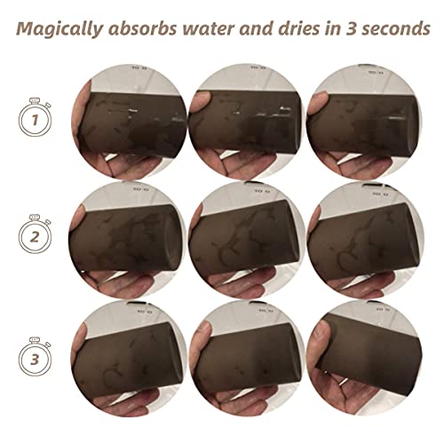 Handmade Diatomite Drying Stone Toothbrush Holder Stand (Brown) | Modern Ceramic-Look Cup, Quick Drying Electric Toothbrush, Toothpaste, Razor, Comb Organizer for Bathroom Countertop - color: Brown