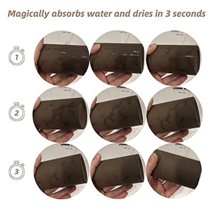 Handmade Diatomite Drying Stone Toothbrush Holder Stand (Brown) | Modern Ceramic-Look Cup, Quick Drying Electric Toothbrush, Toothpaste, Razor, Comb Organizer for Bathroom Countertop - color: Brown