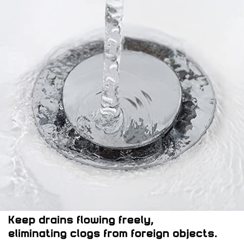 Enhon 2 Hole Pop Up Stoppers, Chrome Bathroom Sink Stopper fits Most Pop Up Drain Design, 4-1/2 Inch Tall, 1-3/8 Inch Cap Diameter, with Gasket Seal, Compatible with PF WaterWorks PF0240 (3 Pack)