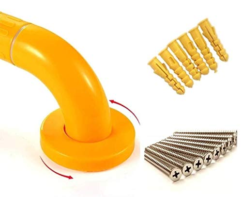 Bathroom Grab Bar Safety Support Rail, Elderly Freestanding Toilet Nylon Bars,Stainless Steel Bar,Children Bathing Handle,Anti-Slip - color: Yellow, size: 40cm