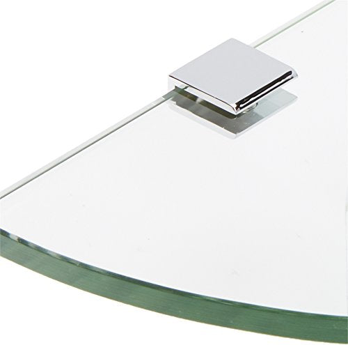 Spancraft 6" Quarter Round Glass with Square Clamp, Chrome Bracket - color: Chrome Bracket