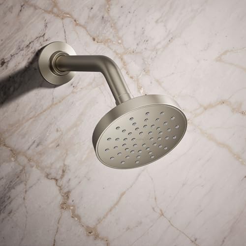 KOHLER K-33641-H-BN Elate® Single-Function Showerhead, 1.5 GPM, Efficient Water Flow, Durable Construction Shower Head, Simple Setup, Vibrant Brushed Nickel - color: Vibrant Brushed Nickel, size: 1.5 GPM