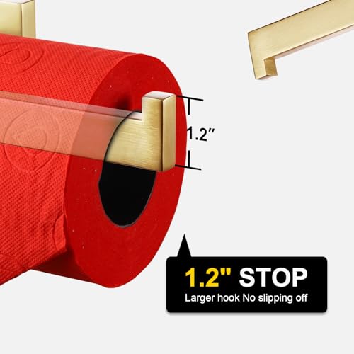 KOKOSIRI Gold Toilet Paper Holder Toilet Roll Holder for Bathroom Kitchen Washroom T-304 Stainless Steel Wall Mounted, Gold Finish, B2003BG - color: Brushed Gold, size: Without Shelf(1 Pack)