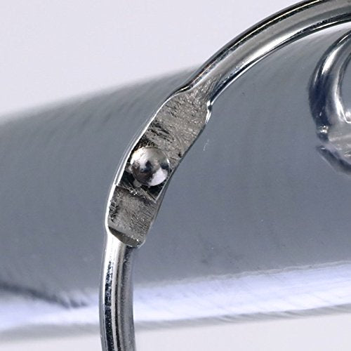 SlipX Solutions Chrome Shower Curtain Rings, Set of 12 | Effortless Gliding, Fits Standard Shower Rod, Snap Closure, Rust Resistant - color: Chrome