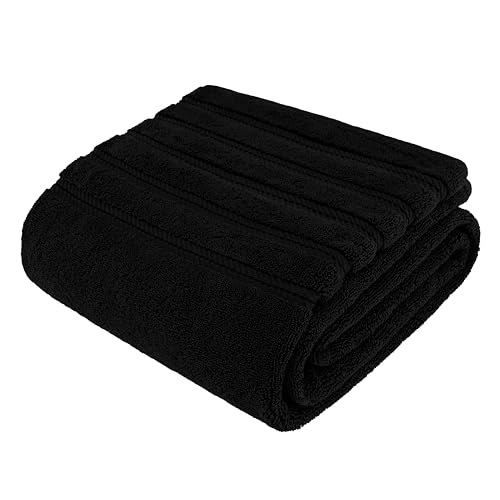 American Soft Linen 100% Cotton Luxury Turkish Towels, 35x70 XL Bath Sheet | Soft Absorbent Quick Dry OEKO Tex Standard 100 Certificated Durable Machine Washable Premium Hotel Quality - color: Black, size: 1 Piece set