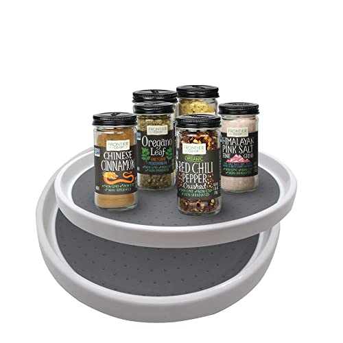 Gadgetime USA Lazy Susan Turntable 2 Pack, 12 inches Non-Skid Round Spinning Spice Organizer - Rotating Rack for Kitchen, Cabinet, Pantry, Fridge, Bathroom Vanity, Countertop