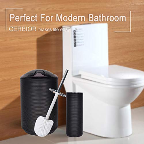 CERBIOR Bathroom Accessories Set 6 Piece Spiral Pattern Bath Ensemble,Black | Includes Soap Dispenser, Toothbrush Holder, Toothbrush Cup, Soap Dish for Decorative Countertop and Housewarming Gift - style: Black