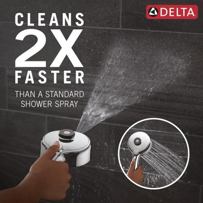 Delta 6-Setting PivotPro 3-in-1 Combination Shower Head with ProClean Spray, Chrome Round Shower Head Rainfall with Handheld Spray, 1.75 GPM, Chrome 75649 - color: Chrome
