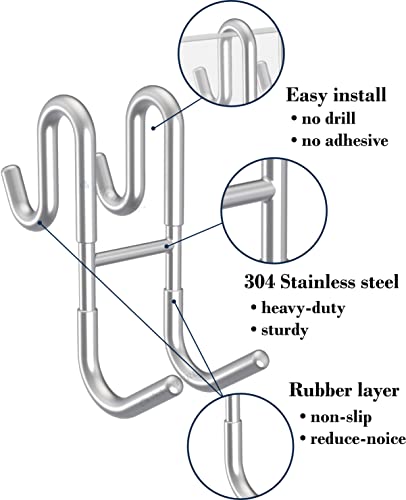 Frameless Shower Door Hooks, 2 Pack Bathroom Towel Hooks | For hanging towels, robes, squeegees and bath accessories on frameless shower doors. - style: Clear 2 Pack