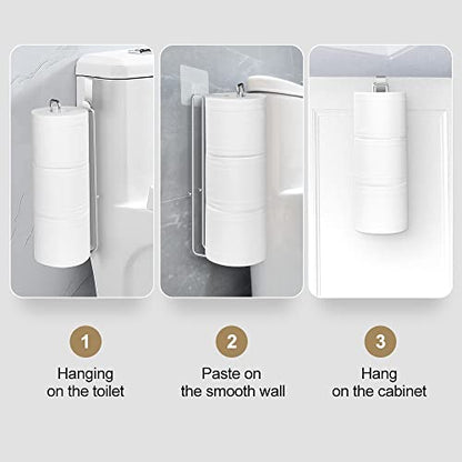Bathroom Toilet Paper Roll Holder for 3 Roll Tissue, Brushed Nickel,Over The Tank Toilet Paper Holder,Self Adhesive Toilet Paper Holder Storage Wall Mount,Stainless Steel Toliet Paper Holder（1 Pcs） | Brushed Nickel,Over The Tank Toilet Paper Holder,Self A