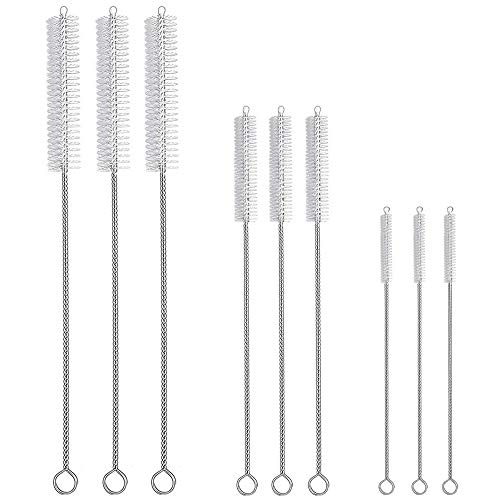 9-Piece Straw Cleaner Brush Kit - for Stanley Mug 40, 30, 20 oz, (3-Size) Extra Long Pipe Cleaners, Straw Cleaning Brush for Tumbler, Sippy Cup, Bottle and Tube