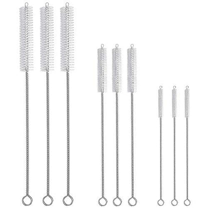 9-Piece Straw Cleaner Brush Kit - for Stanley Mug 40, 30, 20 oz, (3-Size) Extra Long Pipe Cleaners, Straw Cleaning Brush for Tumbler, Sippy Cup, Bottle and Tube