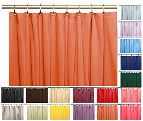 Elegant Heavy Duty Vinyl Shower Curtain Liner with 12 Metal Grommets Rust - color: Rust