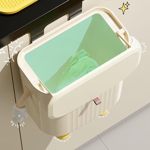 Hangings Kitchen Compost Bin With Lid Wall Mounted Trash Can Under Sink Cabinet Door For Bathroom Offices Home Decors Office Trash Can