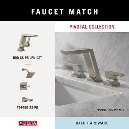 Delta Pivotal (1-Pack) Towel Hooks Brilliance Stainless Steel Double Bathroom Hooks Wall Mounted for Robes & Towels Hand Towel Hook Holder Kitchen, Bathroom Accessories 79936-SS