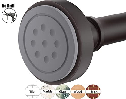 Oil Rubbed Bronze Tension Shower Curtain Rod – Adjustable 18-69 Inches, Fits 20-68 Inch Spaces (Ideal for 60" Wide Bathrooms), No Drill Rust Resistant Spring Rod - color: Bronze, size: 18-69 inch without hooks
