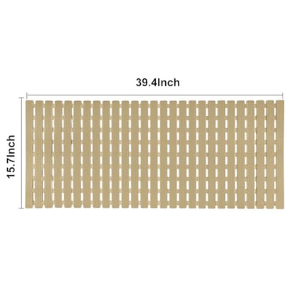 BEMISO Shower Mat Non Slip Bathtub Mat 37.4 x 15.7 Inch Bath Mat for Tub | Suction Cups,Drain Holes,Easy Dry,Easy to Cut,Eco-Friendly - color: Brown, size: 37.4 x 15.7 inches