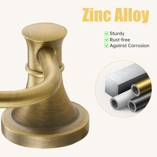 Toilet Paper Holder Wall Mounted Bathroom Tissue Holder Antique Brass | Pivoting Tissue Roll Holder, High Quality Stainless Steel Hand Towel Ring Rustproof, Bathroom Accessories,Toilet Storage - color: Antique Brass