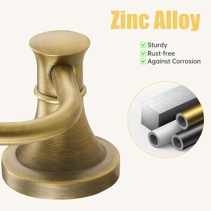 Toilet Paper Holder Wall Mounted Bathroom Tissue Holder Antique Brass | Pivoting Tissue Roll Holder, High Quality Stainless Steel Hand Towel Ring Rustproof, Bathroom Accessories,Toilet Storage - color: Antique Brass