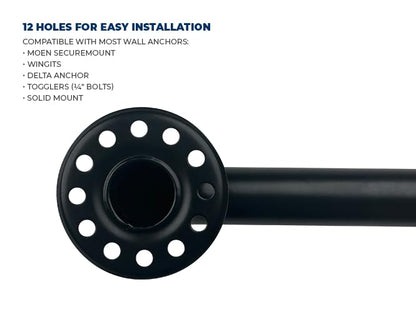 ADA Grab Bar Bundle, Matte Black, Pack of 3, 18/36/42 in | 1.5 in Diameter, Toilet Grab Bars, Commercial Restrooms, Shower Use, Bundle of Multiple Lengths - color: Matte Black