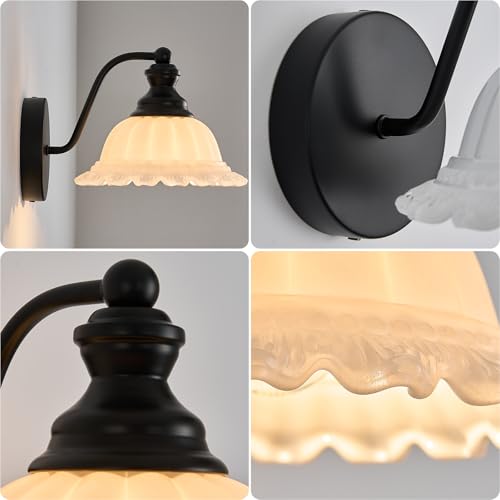 XIEDUN Vanity Light Black Wall Sconces Modern Bathroom Sconces - color: Black and White, size: 1 Light