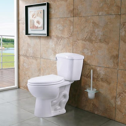 Hibbent Premium Round Toilet Seat with Cover Quiet Close, One-Click to Quick Release, Easy Installation Non-Slip Seat Bumpers, Slow Close Toilet Seat and Cover, Easy Cleaning-White Color - style: One-click Round 16.5"