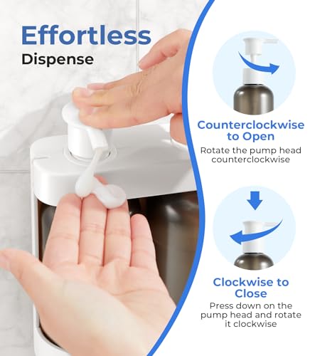 Shower Soap Dispenser Wall Mounted, Shower Dispenser 3 Chamber No Drill, Shampoo and Conditioner Dispenser for Bathroom Hotel, Shower Shampoo Dispenser 3 Chamber, White - color: White