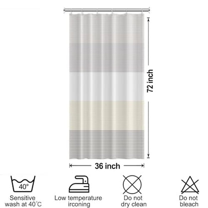 Boho Beige Brown Striped Stall RV Shower Curtain 36" Wx72 L | White Gray Bohemian Geometric, Polyester Waterproof, Machine Washable, Bathroom Small Curtain, Easy to Install with 6 Hooks - color: Beige, size: 36"W x 72"L (Pack of 1)