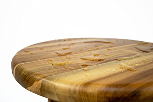EcoDecors Shoji Round Teak Shower Stool, Waterproof Bath Seat, 17.5 in | Adjustable rubber feet provide added stability on uneven surfaces for a secure and comfortable seating experience. - size: 17.5" Seat x 18"H
