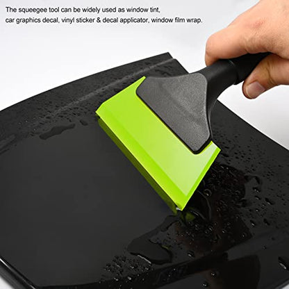 EHDIS Small Squeegee 5 inch Rubber Window Tint Windshield Scraper for Car,Glass, Mirror, Shower, Door,Bathroom Cleaning(Green, 2) - color: Green