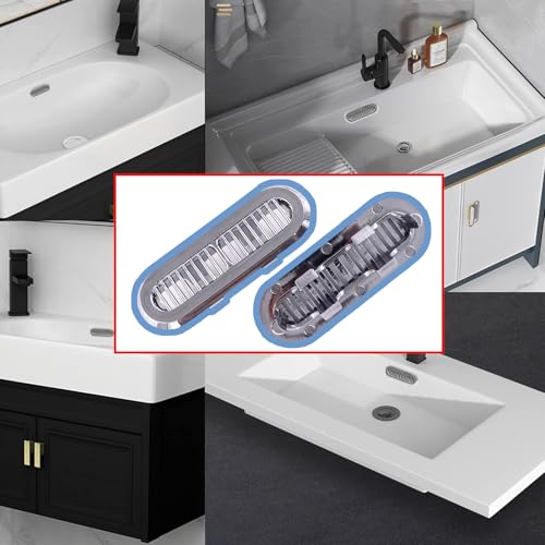 4 Pack Bathroom Sink Cover,Sink Overflow Ring,Chrome Overflow Cover Rings Hole Insert in Cap Hollow Ring for Hole Diameter Replacement Ceramic Pots for Home,Sink,Bathroom,Kitchen - color: Lattices