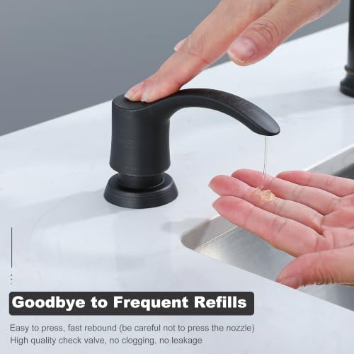 Kitchen Sink Soap Dispenser (Oil-Rubbed Bronze), G080ORB-G | Sink Soap Dispenser Pump with 40" Silicone Dispenser Extension Soap Tube, Say Goodbye to Frequent Refills - color: Oil-rubbed Bronze, size: with Hose