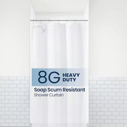 LiBa Shower Curtain PEVA 8G, 36x72 Inch Waterproof White | Non-toxic shower liner, waterproof plastic shower curtain, rust-proof grommets, weighted magnets, bathroom accessories - color: 8g Peva - White, size: 36"W x 72"L (Pack of 1)