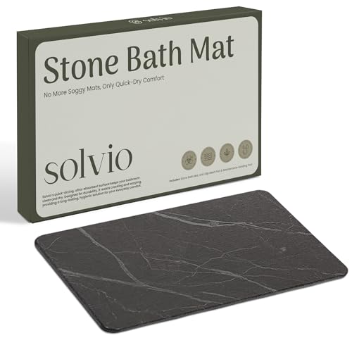 Quick Dry Shower Stone Bath Mat, Super Absorbent & Non-Slip 24 x 16 Inch Diatomaceous Earth Mat, Durable & Easy to Clean Diatomite Bath Mat for Bathroom Floor/Kitchen (Charcoal) - color: Charcoal