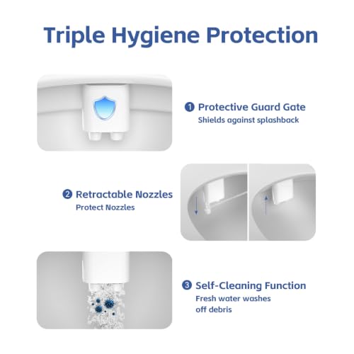 Bidet Attachment for Toilet Seat Water Pressure - Non Electric Bidets Self Cleaning Sprayer - Dual Nozzle Bidet Attachments Toilets Spray - Adjustable Bidets Wash Butt Cleaner for Bathroom Gifts - color: Rose Gold