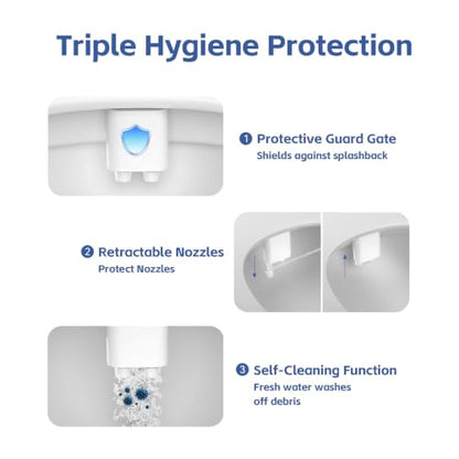 Bidet Attachment for Toilet Seat Water Pressure - Non Electric Bidets Self Cleaning Sprayer - Dual Nozzle Bidet Attachments Toilets Spray - Adjustable Bidets Wash Butt Cleaner for Bathroom Gifts - color: Rose Gold
