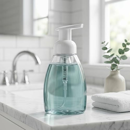 Bekith 12 Pack Foaming Soap Dispenser Pump Bottles, 8oz (250ml) Foaming Hand Soap Dispenser, Refillable Liquid Soap Foaming Dispenser, Empty Plastic Bottles for Kitchen, Bathroom, Commercial, Clear