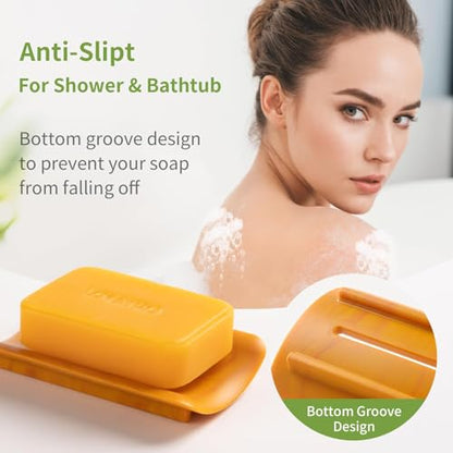 LOYATRO Bar Soap Holder for Shower Silicone Soap Dish for Bathroom Sink Soap Saver Bathtub Self Draining Soap Tray(A-Green,1) - color: A-green