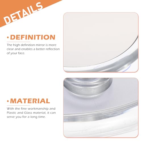 NOLITOY Magnifying Makeup Mirror with Suction Cup White Round Edge Cosmetic Mirror Φmm for Bathroom and Bedroom Easy Mounting Practical for Daily Skin Care and Personal Grooming