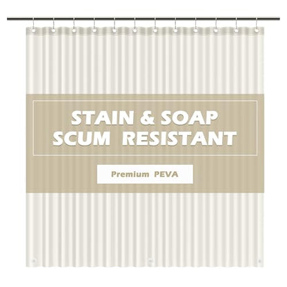 EHZNZIE Cream Shower Curtain Liner 72x72, PEVA Waterproof Bath Curtain, No Chemical Smell, 3 Weighted Magnets, Durable with Rustproof Metal Grommets - color: Cream, size: 72"W x 72"L (Pack of 1)