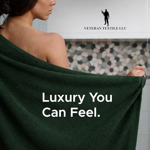 Luxury Hotel & Spa, Turkish Cotton Dark Green Towels Bathroom Sets | 6 Pieces Dark Green Bath Towels Soft and Absorbent Green Towel Set for Your Bathroom - color: Dark Green