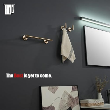 JQK Champagne Bronze Towel Bar, 12 Inch 304 Stainless Steel Thicken 0.8mm Towel Rack Bathroom, Towel Holder Wall Mount, Useable Length 9 Inch, TB110L9-CB - color: Champagne Bronze, size: 12 Inch
