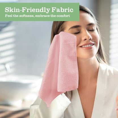Washcloths 10 Pack Face Towels (12" x 12"), Highly Soft Wash Cloths | Hand Towels, Fast Drying Multi-Purpose Microfiber Cleansing Cloths for Bathroom, Hotel, Spa, and Salon Pink - color: Pink, size: 10Pack