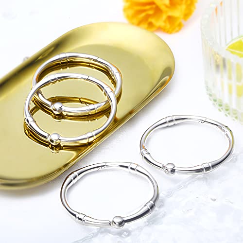 Karenhi 12 Pieces Round Shower Curtain Hooks Rings, Rust Proof Metal Shower Hooks Rings for Home Bathroom Bedroom Kitchen Glide Rods Application, Snap Joint Design(Silver, Rustic Style)