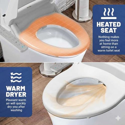 J-2 Smart Electric Bidet for Toilet Seat, Fits Elongated toilet,Warm water,Heated bidet toilet seat,Heated Dryer,Child Function,Stainless Steel Self-Cleaning Nozzle,LED Night Light - size: Elongated w/Panel